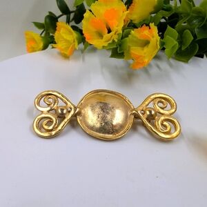 Abstract Candy Design Gold Toned Vintage Brooch
